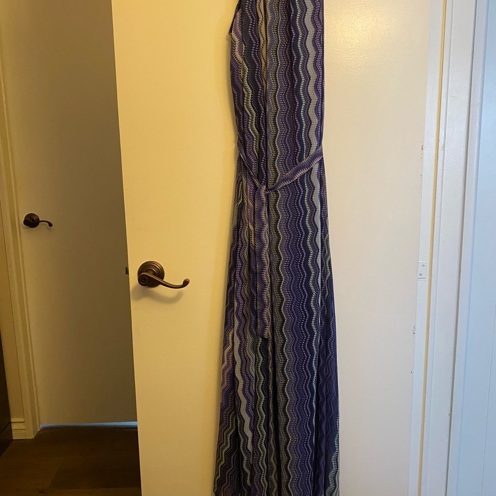Elegant Purple and Blue Maxi Dress never been worn. Size Large.
